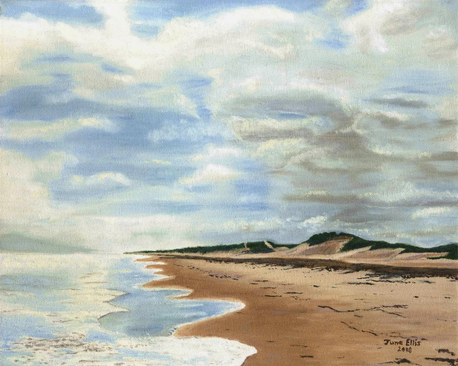 Heavy clouds over the sandy beach